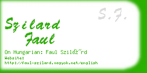 szilard faul business card